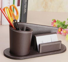12熱賣皮革筆筒 多功能創意時尚桌面收納盒，提升辦公品質